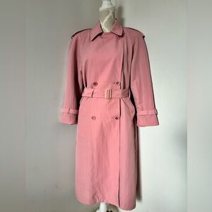 LONDON FOG | Dusty Pink Double-Breasted Vintage Trench Coat - 10 Petite